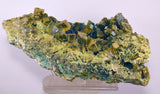 17cms NATURAL CHALCANTHITE Peru Copper Cubic Crystals Druzy Translucent Electric Blue Shiny Mineral FB108
