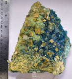17cms NATURAL CHALCANTHITE Peru Copper Cubic Crystals Druzy Translucent Electric Blue Shiny Mineral FB108