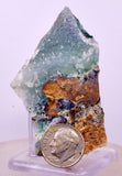 6.3cms DRUZY CHRYSOCOLLA QUARTZ CRYSTAL LILY MINE PERU 2000 YEAR DB299