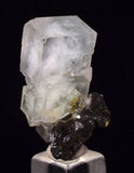3cms BLUE FLUORITE CUBIC CRYSTALS PYRITE PERU MINERAL SPECIMEN KB183