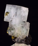 3cms BLUE FLUORITE CUBIC CRYSTALS PYRITE PERU MINERAL SPECIMEN KB183