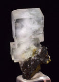 3cms BLUE FLUORITE CUBIC CRYSTALS PYRITE PERU MINERAL SPECIMEN KB183