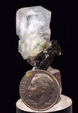3cms BLUE FLUORITE CUBIC CRYSTALS PYRITE PERU MINERAL SPECIMEN KB183