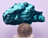 4.9cm GEM BLUE MALACHITE PSEUDOMORPH CHRYSOCOLLA PERU ROSETTE  CRYSTAL UB372