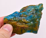 49.8Grams  BLUE OPAL PERU ROUGH SCENIC CARIBEAN TURQUOISE COLOR OB194