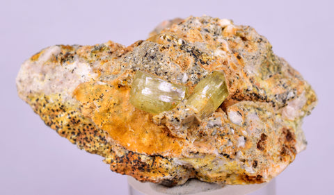 5cms YELLOW APATITE CRYSTALS IMILCHIL MOROCCO MINERAL SPECIMEN AB263
