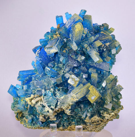 13.5cms NATURAL CHALCANTHITE  Unique Copper Druzy Peru Electric Blue Sharp Shiny Mineral Specimen Collector FB82
