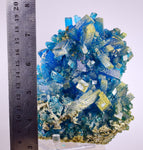 13.5cms NATURAL CHALCANTHITE  Unique Copper Druzy Peru Electric Blue Sharp Shiny Mineral Specimen Collector FB82