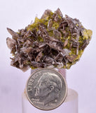 3.8cms AXINITE QUARTZ CRYSTALS Cluster Prehnite Peru Mineral Specimen Collectors AB267