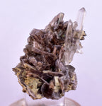3.1cms AXINITE QUARTZ CRYSTALS Cluster Prehnite Peru Mineral Specimen Collectors AB270