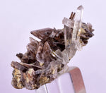 3.1cms AXINITE QUARTZ CRYSTALS Cluster Prehnite Peru Mineral Specimen Collectors AB270