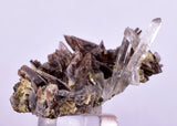 3.1cms AXINITE QUARTZ CRYSTALS Cluster Prehnite Peru Mineral Specimen Collectors AB270