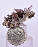 3.1cms AXINITE QUARTZ CRYSTALS Cluster Prehnite Peru Mineral Specimen Collectors AB270