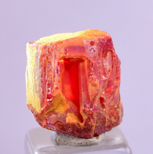 Load image into Gallery viewer, 1.2cms REALGAR CRYSTAL ORPIMENT TRANSLUCENT PERU MINERAL SPECIMEN Q346
