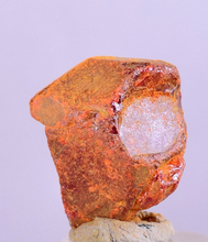 Load image into Gallery viewer, 1.2cms REALGAR CRYSTAL ORPIMENT TRANSLUCENT PERU MINERAL SPECIMEN Q327
