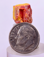 Load image into Gallery viewer, 1.2cms REALGAR CRYSTAL ORPIMENT TRANSLUCENT PERU MINERAL SPECIMEN Q346
