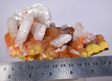 14cms ORPIMENT BARITE CRYSTAL Realgar Pyrite Mineral Sample Peru Mineral Specimen Q348