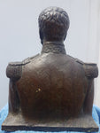 SAN MARTIN SCULPTURE by Sculptor Artemio Ocaña Ocana 1950 22cms. Peru Bicentenario Bust Jose de San Martín Decorator Art Bronze