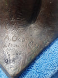 SAN MARTIN SCULPTURE by Sculptor Artemio Ocaña Ocana 1950 22cms. Peru Bicentenario Bust Jose de San Martín Decorator Art Bronze