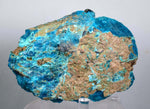 9cm GEM BLUE MALACHITE rough banded shiny new find peru prehistoric fish like mineral specimen a122