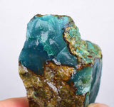 86grs GEM SILICA CHRYSOCOLLA chalcedony quartz rough lily mine peru bluish green jade emerald color mineral specimen a196