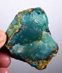 86grs GEM SILICA CHRYSOCOLLA chalcedony quartz rough lily mine peru bluish green jade emerald color mineral specimen a196