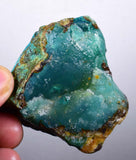 86grs GEM SILICA CHRYSOCOLLA chalcedony quartz rough lily mine peru bluish green jade emerald color mineral specimen a196