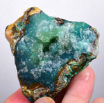 86grs GEM SILICA CHRYSOCOLLA chalcedony quartz rough lily mine peru bluish green jade emerald color mineral specimen a196