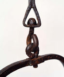 59cms ORIGINAL LENTICULAR FRANCE 1800s miners lamp tunnel lantern iron cast A150
