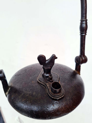 56cms ORIGINAL LENTICULAR FRANCE 1800s miners lamp tunnel lantern iron cast a254