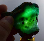 86grs GEM SILICA CHRYSOCOLLA chalcedony quartz rough lily mine peru bluish green jade emerald color mineral specimen a196