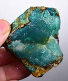86grs GEM SILICA CHRYSOCOLLA chalcedony quartz rough lily mine peru bluish green jade emerald color mineral specimen a196