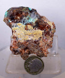 5.5cms GARNET CHRYSOCOLLA Almandine Crystal Calcite Peru Quartz Copper Mineral Specimen Collector a215