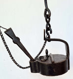 PRUSS MINERS LAMP Rare Frog Oil Iron Cast Lantern Antique Germany 1800 glück auf A252