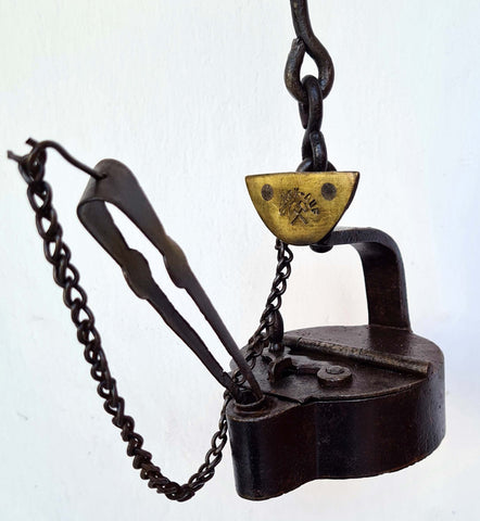 PRUSS MINERS LAMP Rare Frog Oil Iron Cast Lantern Antique Germany 1800 glück auf A252
