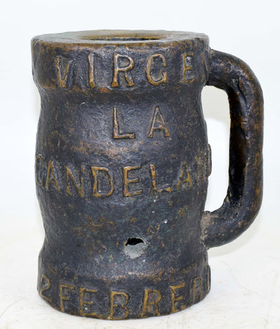 16cms HAND SIGNAL CANNON 1600th Spain Vintage Giant Bronze Mortar Antique Thunder Mug Bombards Virgen de la Candelaria