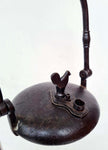56cms ORIGINAL LENTICULAR FRANCE 1800s miners lamp tunnel lantern iron cast a254