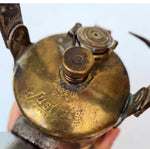 34ms MINERS LAMP JUSTRITE  Carbide Usa Vintage Lantern Brass Bronze  a373