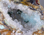 14cms DRUZY CHRYSOCOLLA ET Alien Quartz Ufo Lily Mine Peru Skull Suizeki Calcite Cuprite  Mineral Specimen D133