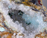 14cms DRUZY CHRYSOCOLLA ET Alien Quartz Ufo Lily Mine Peru Skull Suizeki Calcite Cuprite  Mineral Specimen D133