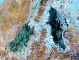 14cms DRUZY CHRYSOCOLLA ET Alien Quartz Ufo Lily Mine Peru Skull Suizeki Calcite Cuprite  Mineral Specimen D133