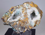 14cms DRUZY CHRYSOCOLLA ET Alien Quartz Ufo Lily Mine Peru Skull Suizeki Calcite Cuprite  Mineral Specimen D133
