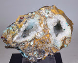 14cms DRUZY CHRYSOCOLLA ET Alien Quartz Ufo Lily Mine Peru Skull Suizeki Calcite Cuprite  Mineral Specimen D133