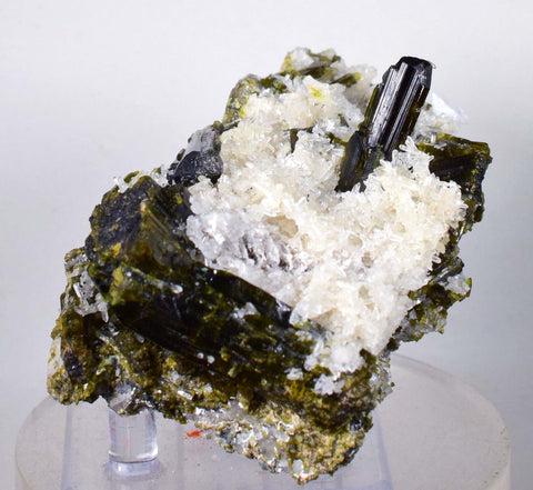 8.5cms EPIDOTE QUARTZ  CALCITE Crystals Peru Mineral Specimen Collectors C722