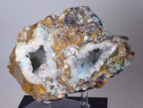 14cms DRUZY CHRYSOCOLLA ET Alien Quartz Ufo Lily Mine Peru Skull Suizeki Calcite Cuprite  Mineral Specimen D133