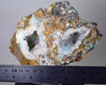 14cms DRUZY CHRYSOCOLLA ET Alien Quartz Ufo Lily Mine Peru Skull Suizeki Calcite Cuprite  Mineral Specimen D133