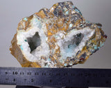 14cms DRUZY CHRYSOCOLLA ET Alien Quartz Ufo Lily Mine Peru Skull Suizeki Calcite Cuprite  Mineral Specimen D133