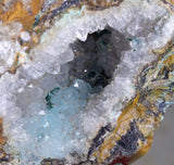 14cms DRUZY CHRYSOCOLLA ET Alien Quartz Ufo Lily Mine Peru Skull Suizeki Calcite Cuprite  Mineral Specimen D133