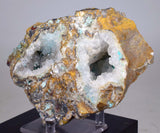 14cms DRUZY CHRYSOCOLLA ET Alien Quartz Ufo Lily Mine Peru Skull Suizeki Calcite Cuprite  Mineral Specimen D133