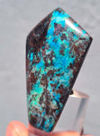 4.9cms CHRYSOCOLLA CAMPBELLITE (?) CUPRITE Quartz Copper Malachite Cabochon Peru Turquoise Color B650